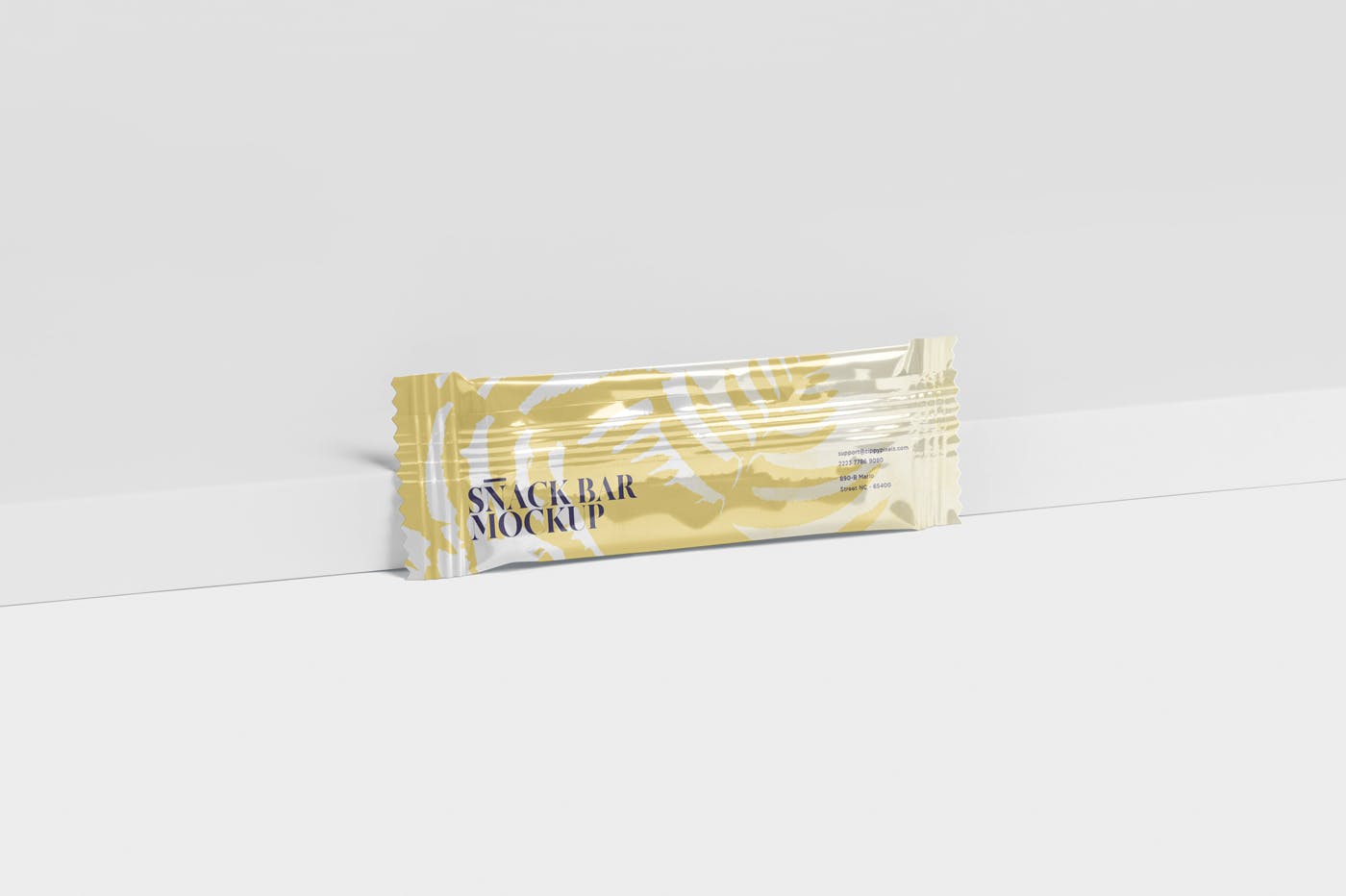 零食糖果包装袋设计效果图素材库精选 Snack Bar Mockup – Slim Rectangular插图(2)