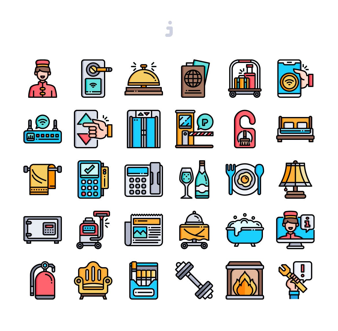 30枚医院医疗主题矢量亿图网易图库精选图标 30 Hotel Essentials Icons插图(1)