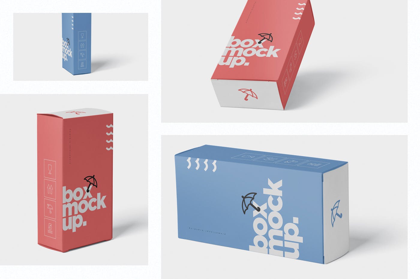 避孕套包装盒外观设计16设计网精选模板 Box Mockup  Long Vertical Rectangle插图(1)