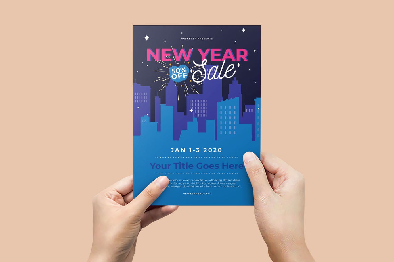 2020年新年促销活动传单设计模板 New Year Sale Flyer插图