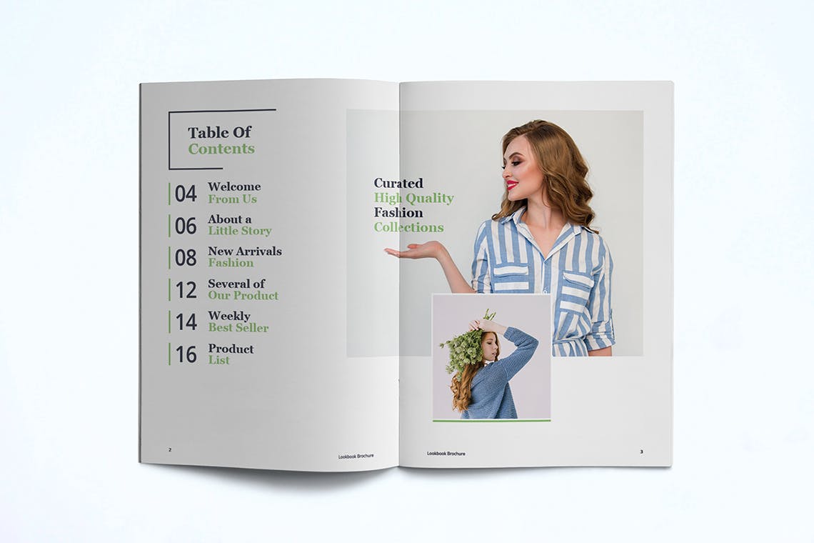 时装订货画册/新品上市产品普贤居精选目录设计模板v1 Fashion Lookbook Template插图(3)