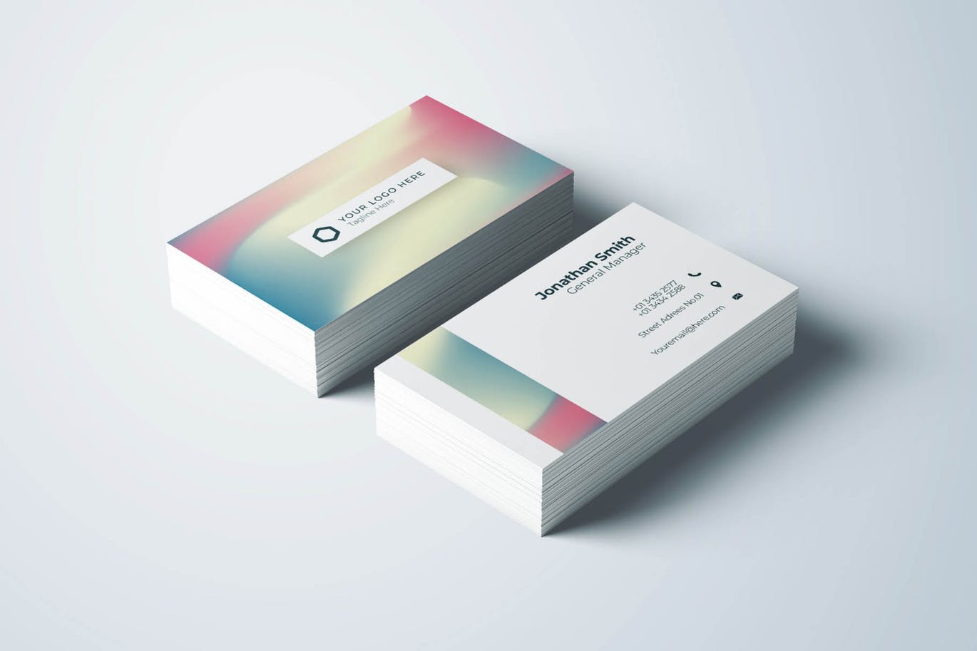 幻彩色企业16设计网精选名片模板v5 Business Card Template v5插图