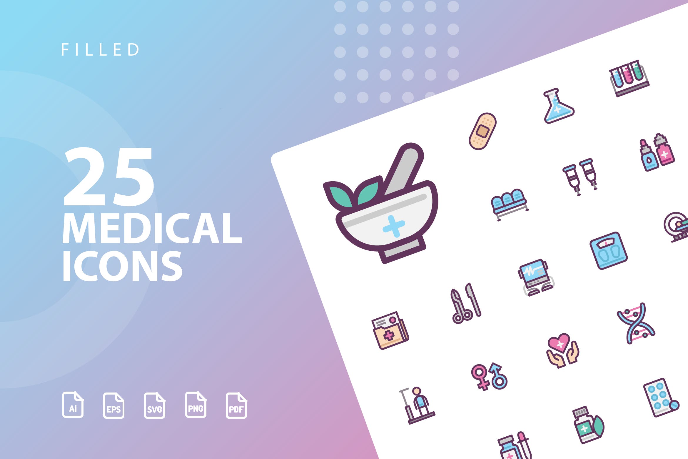 25枚医疗药物主题矢量填充素材库精选图标v2 Medical Filled Icons插图