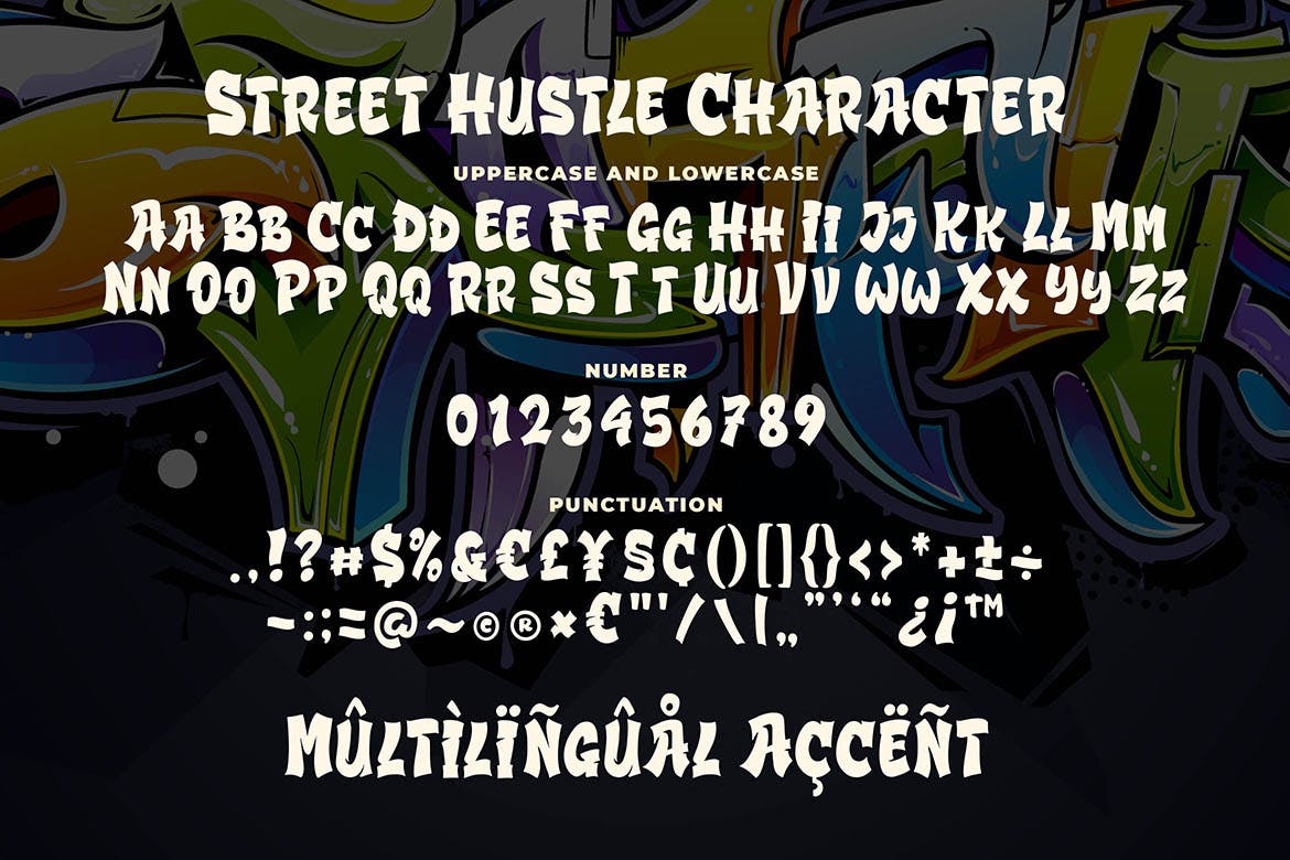 街头涂鸦艺术风格英文装饰字体聚图网精选 Street Hustle – Graffiti Font插图(4)