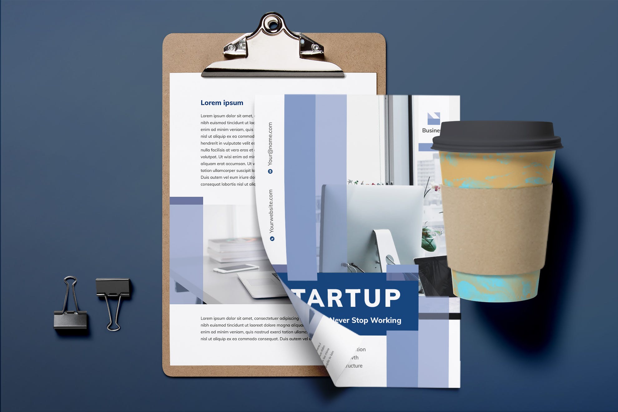 项目介绍宣传单设计模板 Startup Flyer插图(2)