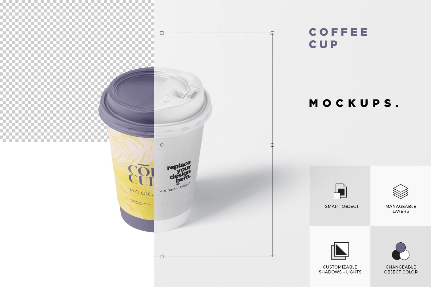 咖啡一次性纸杯设计效果图非凡图库精选 Coffee Cup Mockup插图(7)