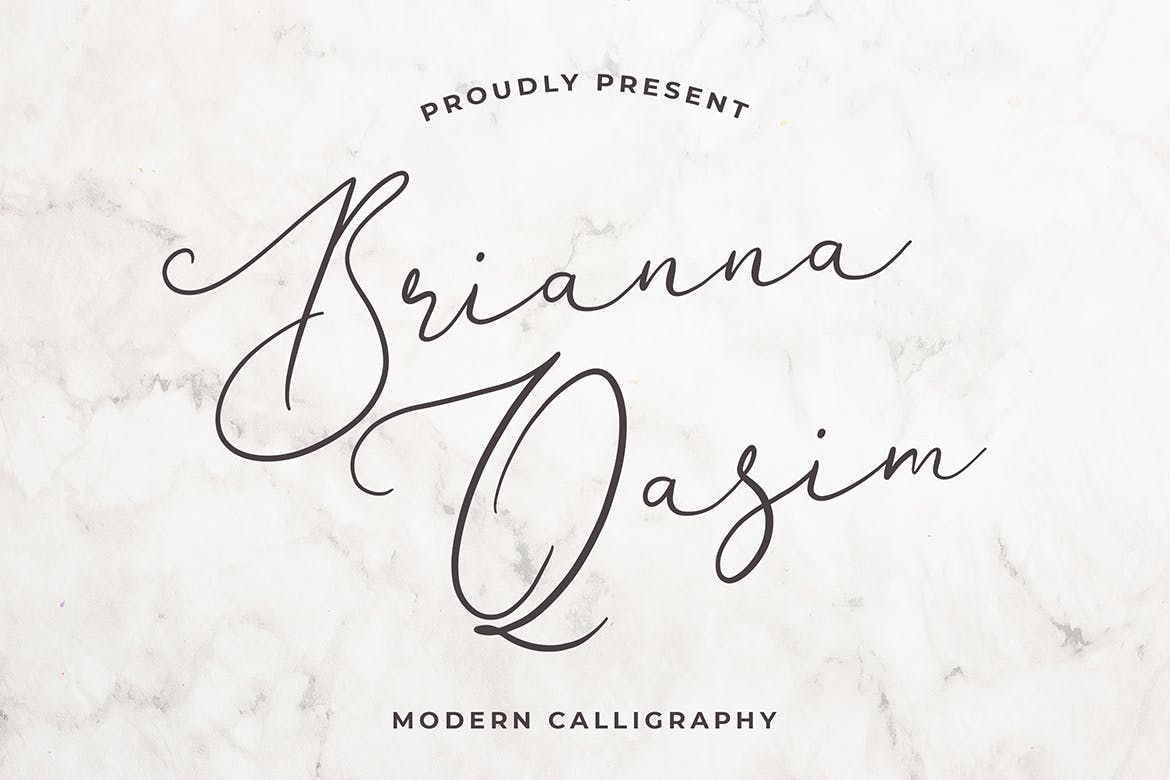 独特手写连笔书法英文字体非凡图库精选 Brianna Qasim Beautiful Calligraphy Font插图(1)
