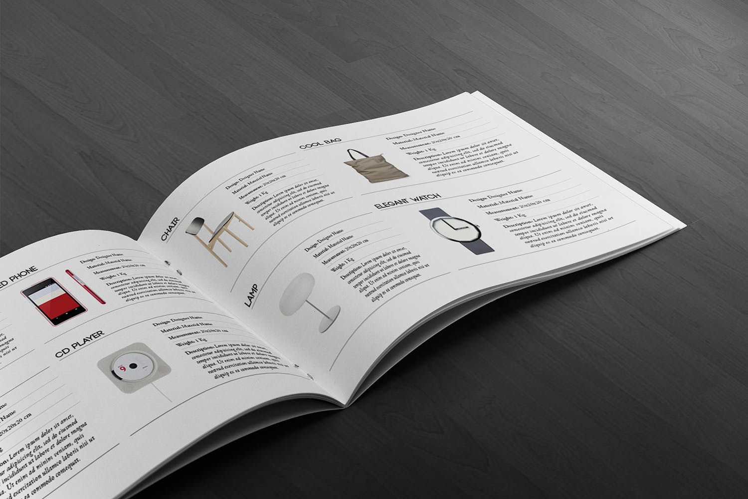 企业画册产品手册右侧特写样机16设计网精选 Landscape Brochure Mockup Right Closeup插图(2)