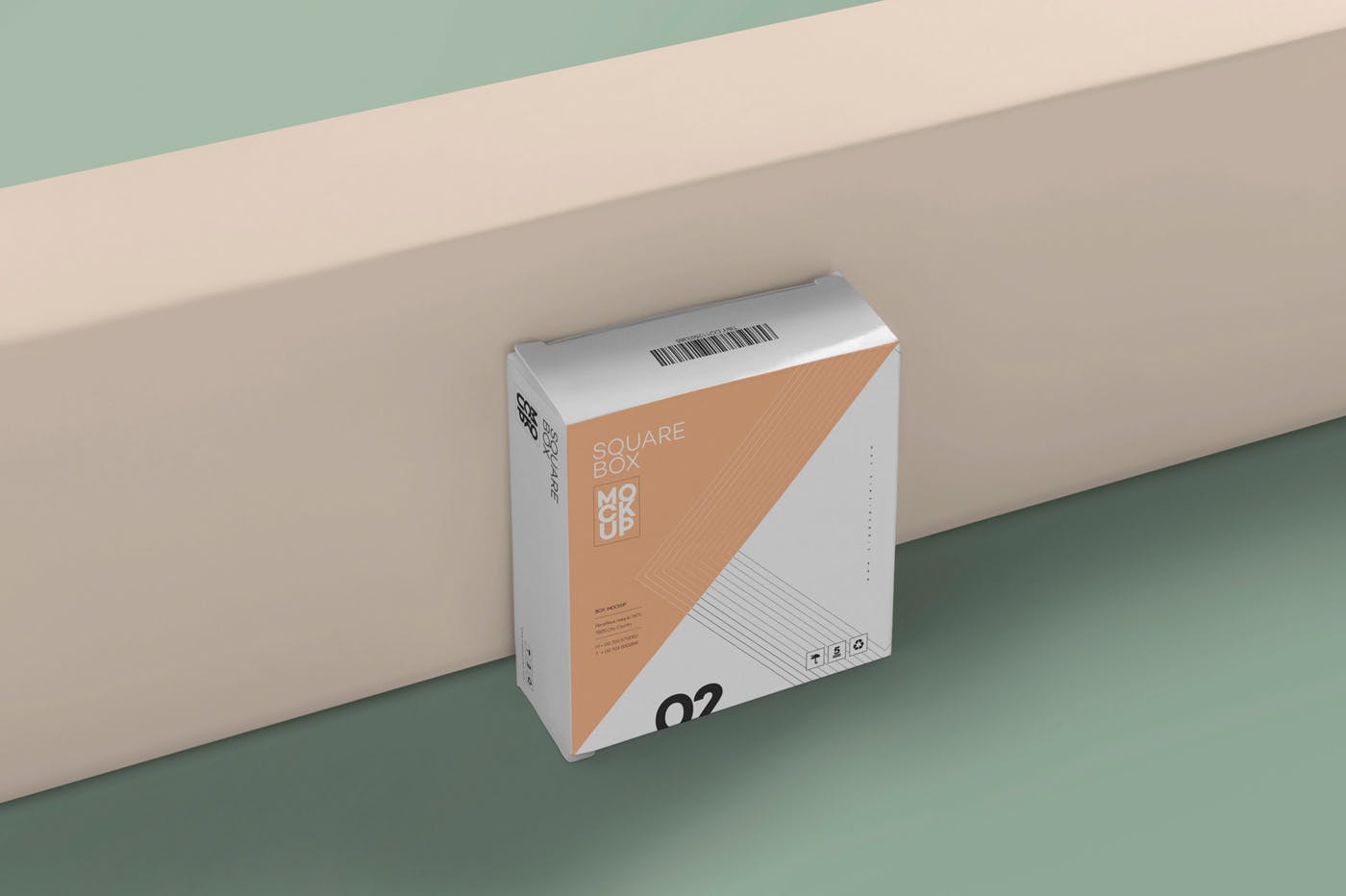 扁平方形产品包装盒设计图素材库精选 Square Shaped Slim Box Mockups插图(2)