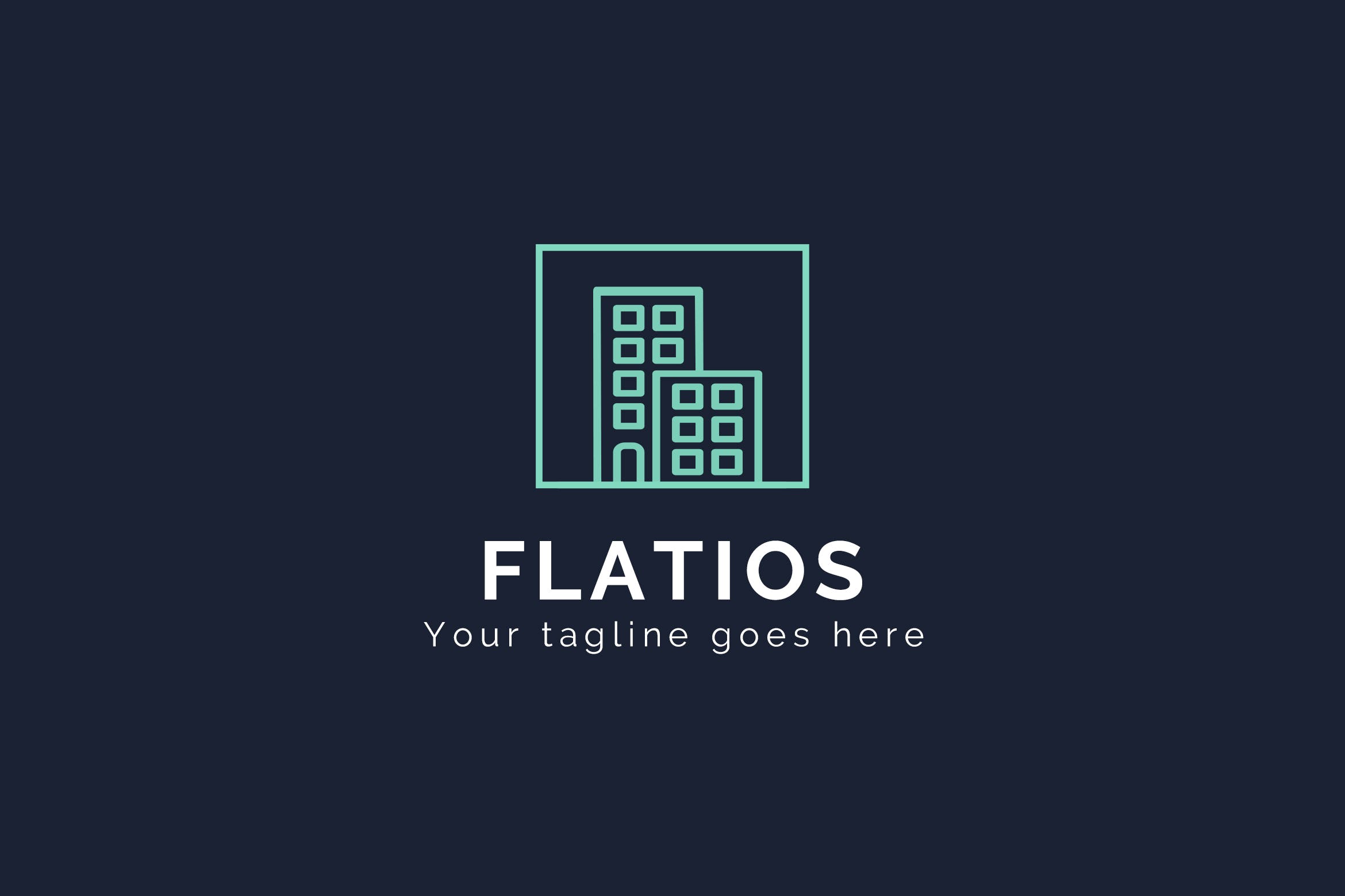 建筑大厦标志几何图形Logo设计素材库精选模板 Flatios – Construction Logo Template插图