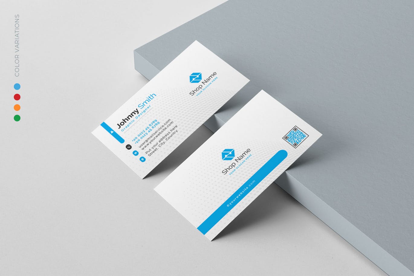 科技蓝企业16设计网精选名片模板 Business Card插图