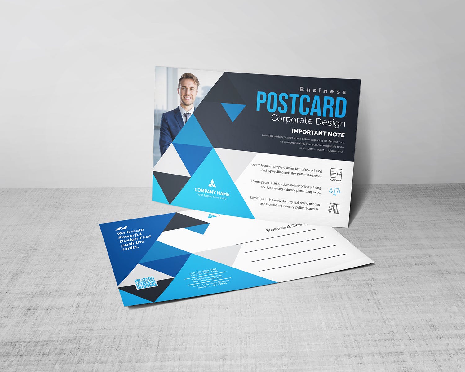 商务风格企业定制明信片设计模板 Postcard插图(1)