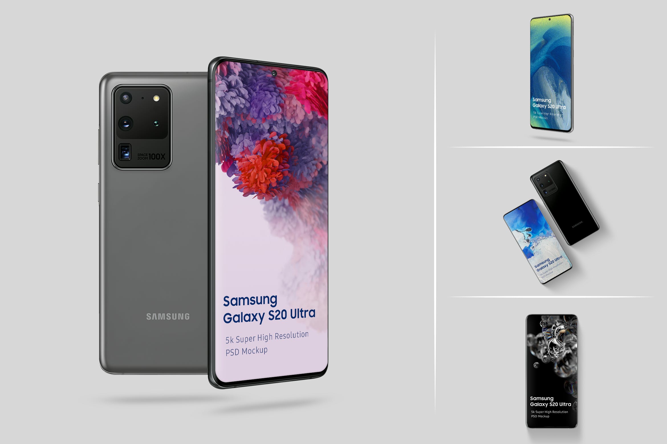三星智能手机Galaxy S20 Ultra屏幕预览16设计网精选样机模板 Samsung Galaxy S20 Ultra Mockup 1.0插图