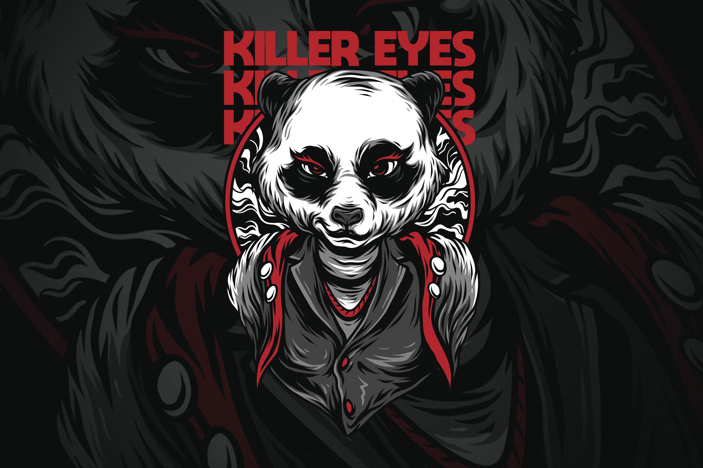 致命之眼睛潮牌T恤印花图案非凡图库精选设计素材 Killer Eyes插图