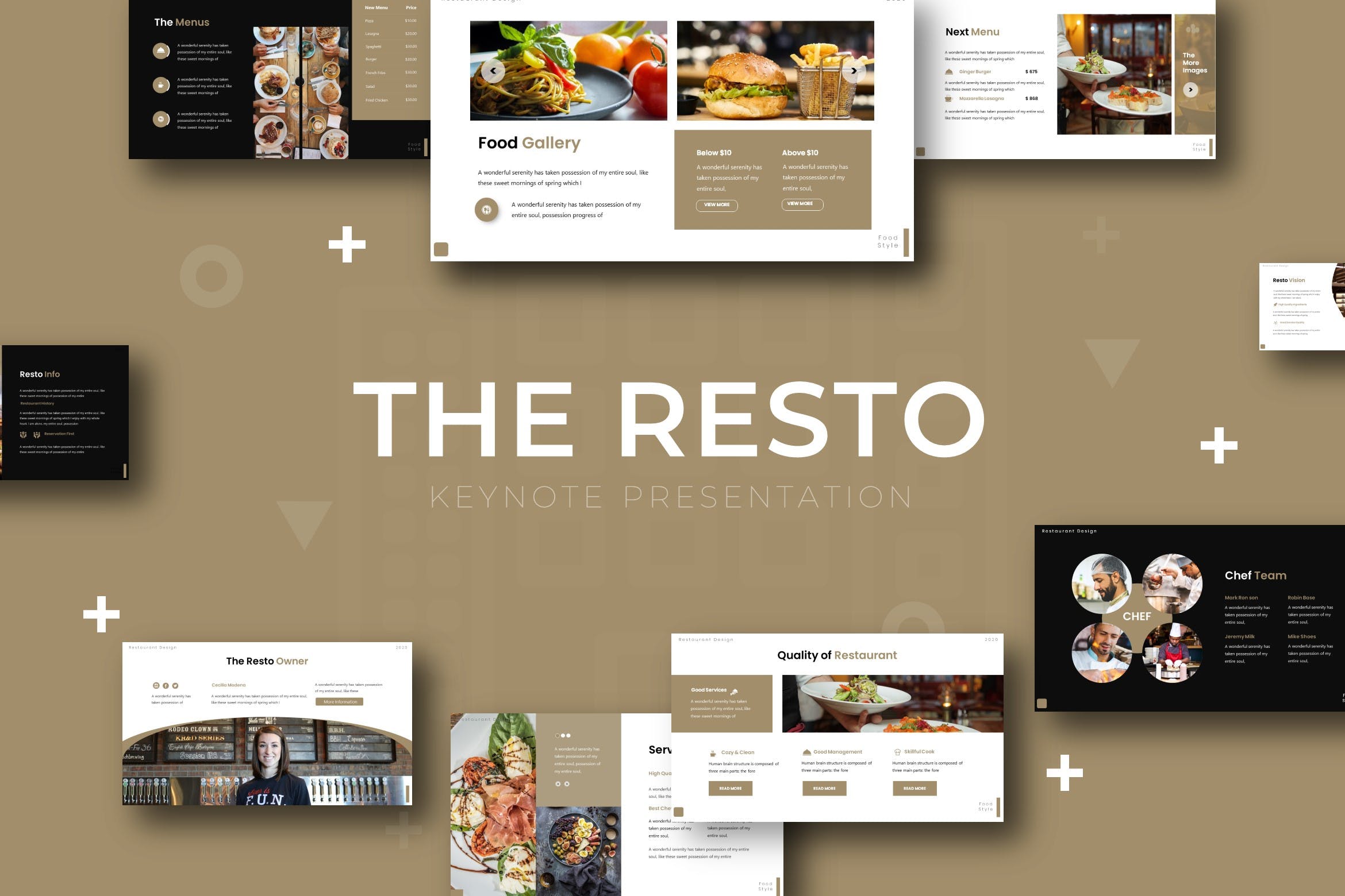 餐饮公司/业务介绍亿图网易图库精选Keynote模板模板 Our Resto – Keynote Template插图