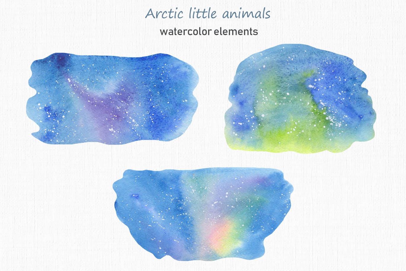 北极小动物水彩手绘剪贴画＆卡片素材 Watercolor Arctic little animals Clipart cards插图(9)
