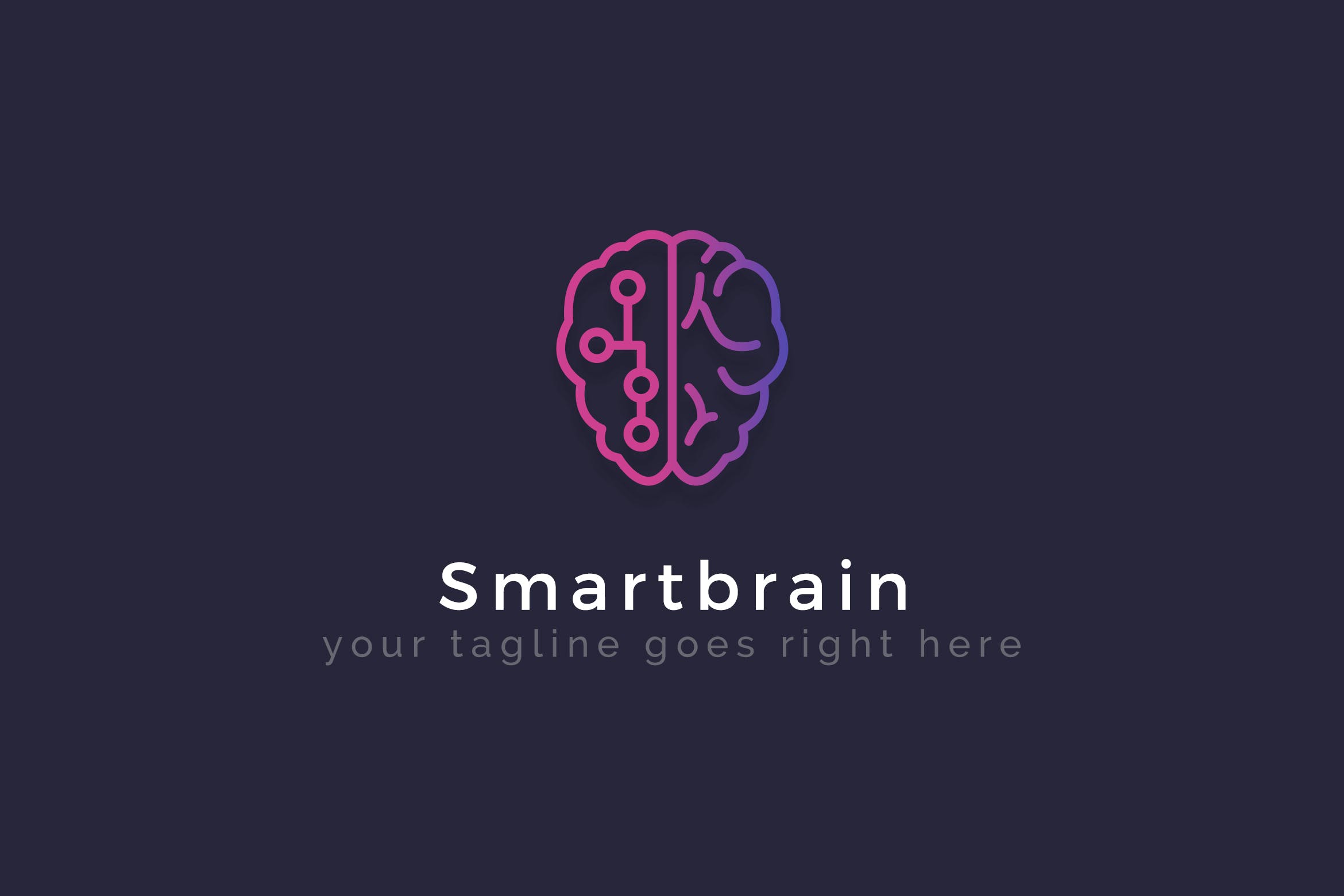 智能大脑AI品牌Logo设计素材库精选模板 Smartbrain – Creative Logo Template插图