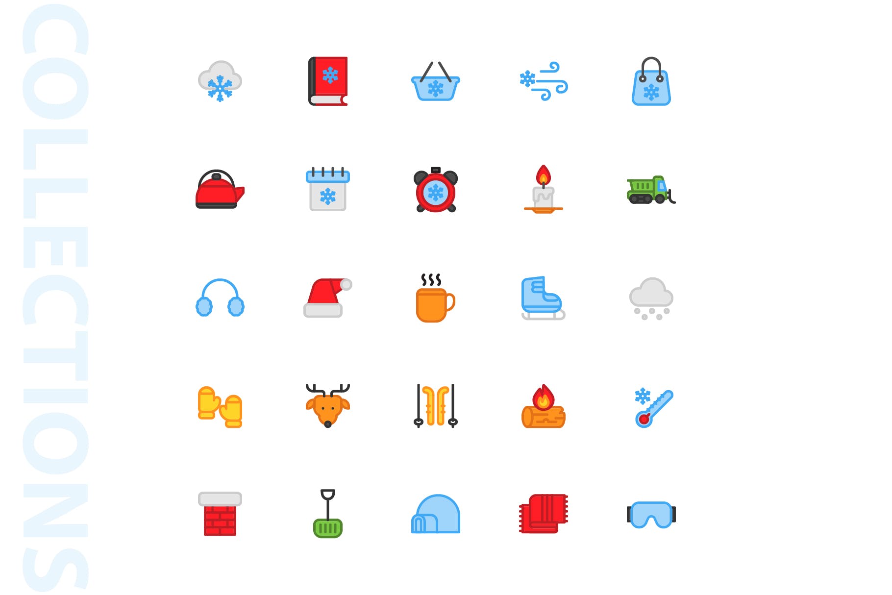 25枚冬天主题矢量填充16图库精选图标v2 Winter Filled Icons插图(3)