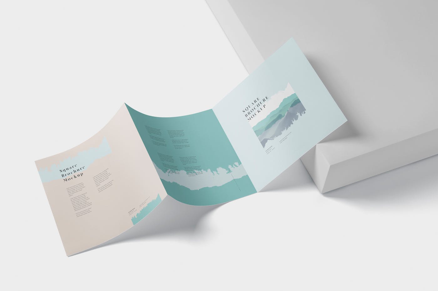 方形三折页宣传册传单印刷效果图样机非凡图库精选 Tri-Fold Brochure Mock-Up – Square插图(3)