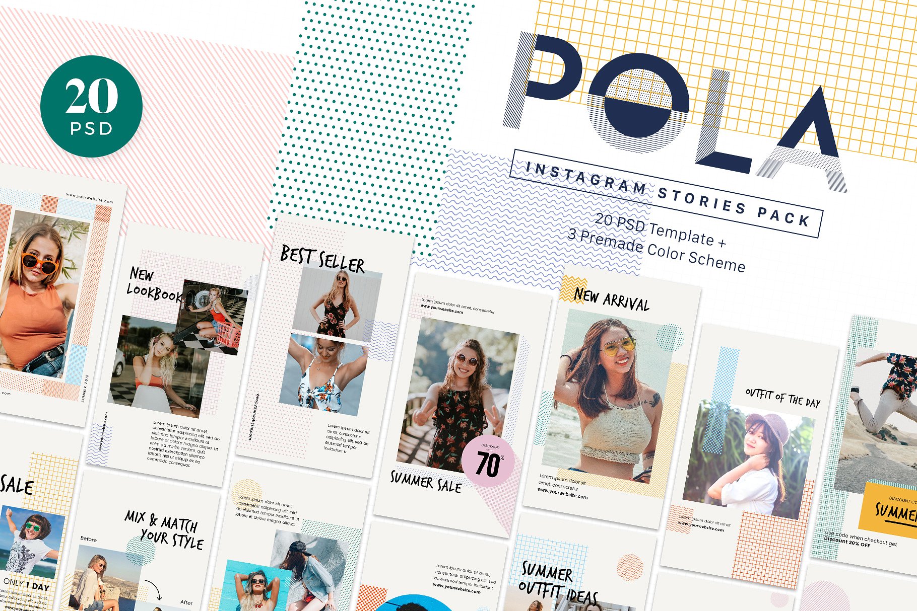 Instagram社交媒体故事贴图模板素材库精选套装 Instagram Stories Pack – POLA插图