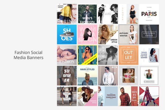 250个社交媒体营销Banner设计模板16设计网精选素材 Instagram Social Media Banners Pack插图(3)