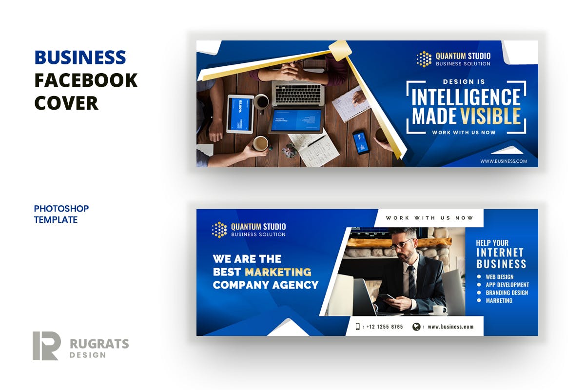 企业Facebook专业封面设计模板素材库精选 Business R6 Facebook Cover Template插图