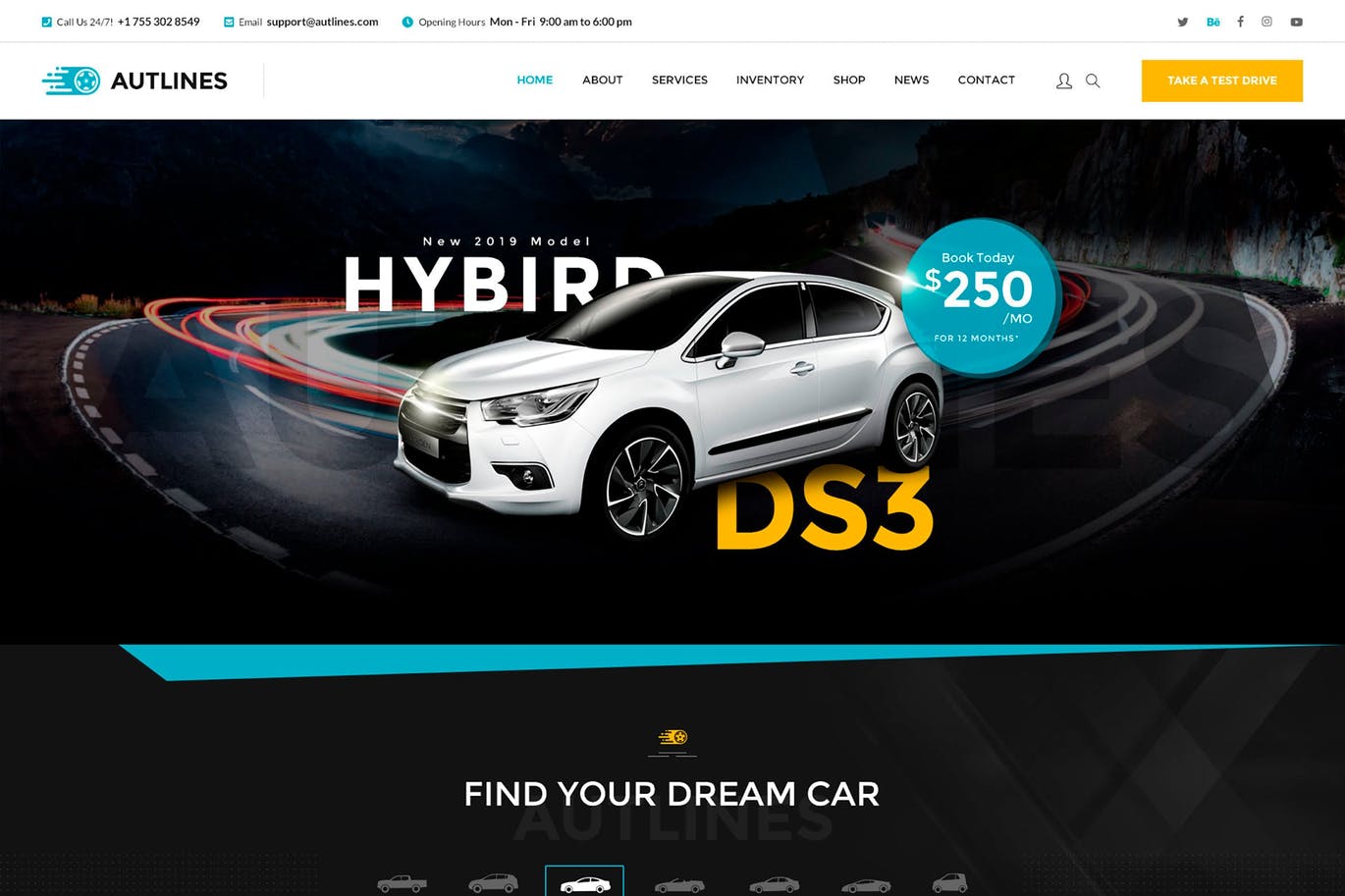 汽车经销商/4S店网站HTML模板16设计网精选 Autlines – Autodealer HTML Template插图