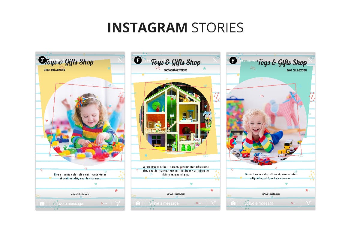 玩具及礼品店Instagram品牌故事设计模板素材库精选 Toys & Gift Shop Instagram Stories插图(2)