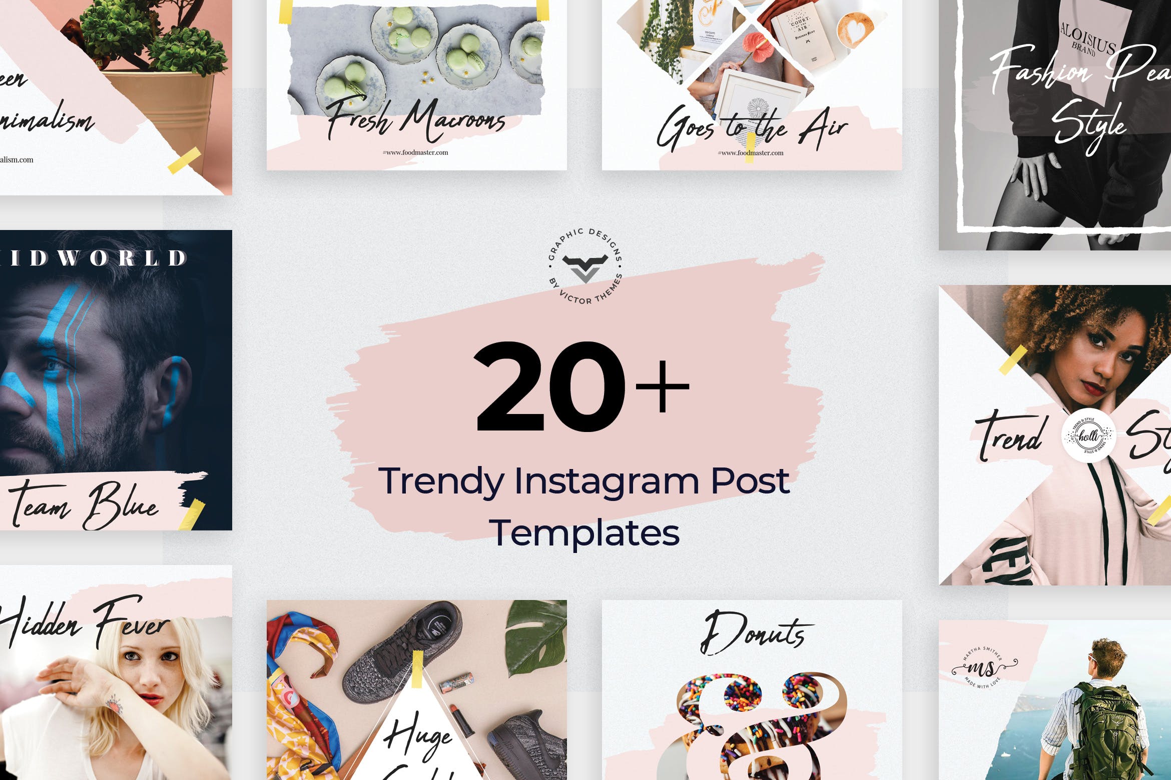 20+创意便利贴设计风格Instagram社交贴图模板普贤居精选 Instagram Post Templates插图