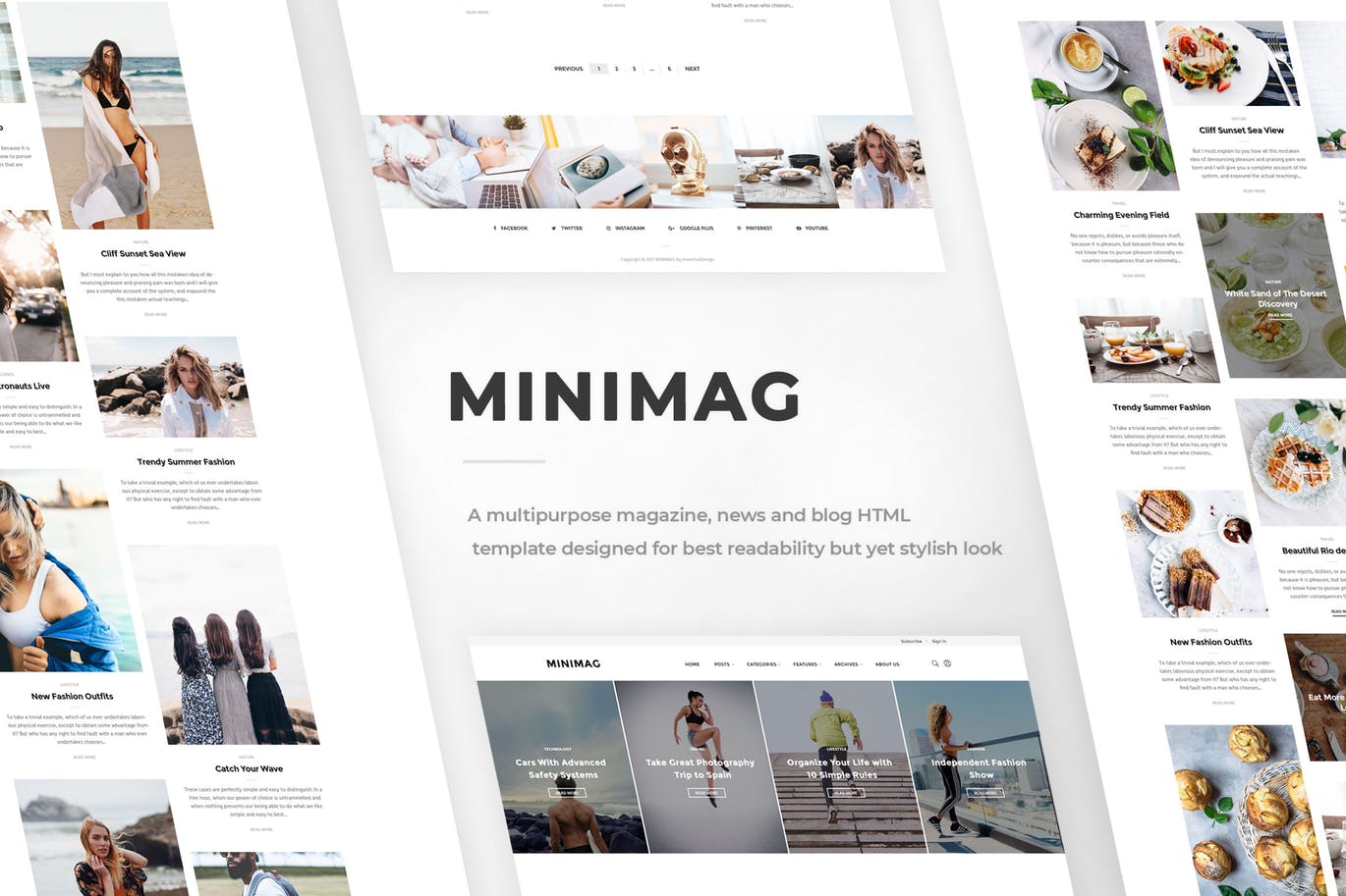 杂志/博客网站HTML模板非凡图库精选 MINIMAG – Magazine & Blog HTML Template插图