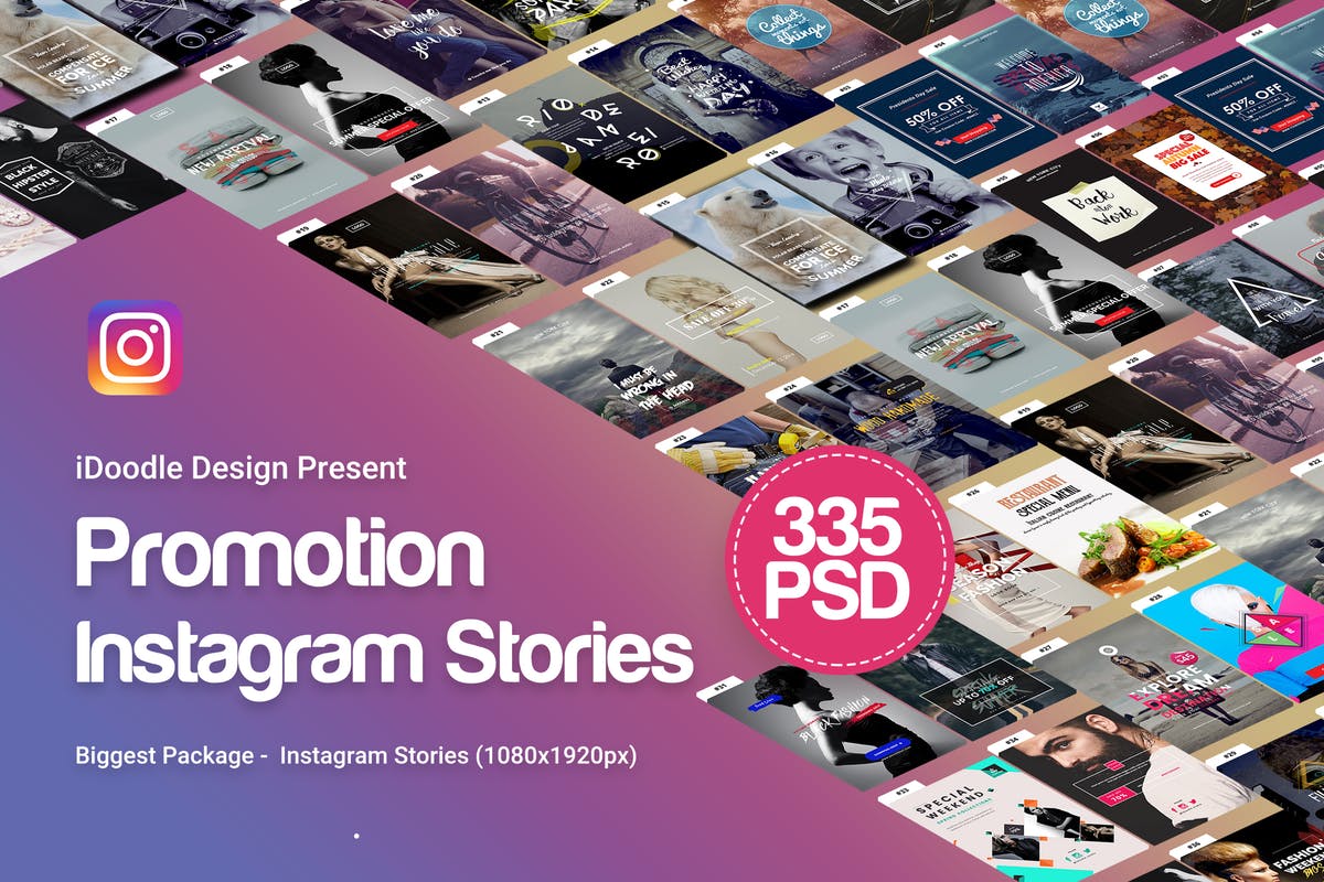 335个Instagram社交品牌故事品牌促销广告PSD设计模板 Promotion Instagram Stories – 335 PSD插图