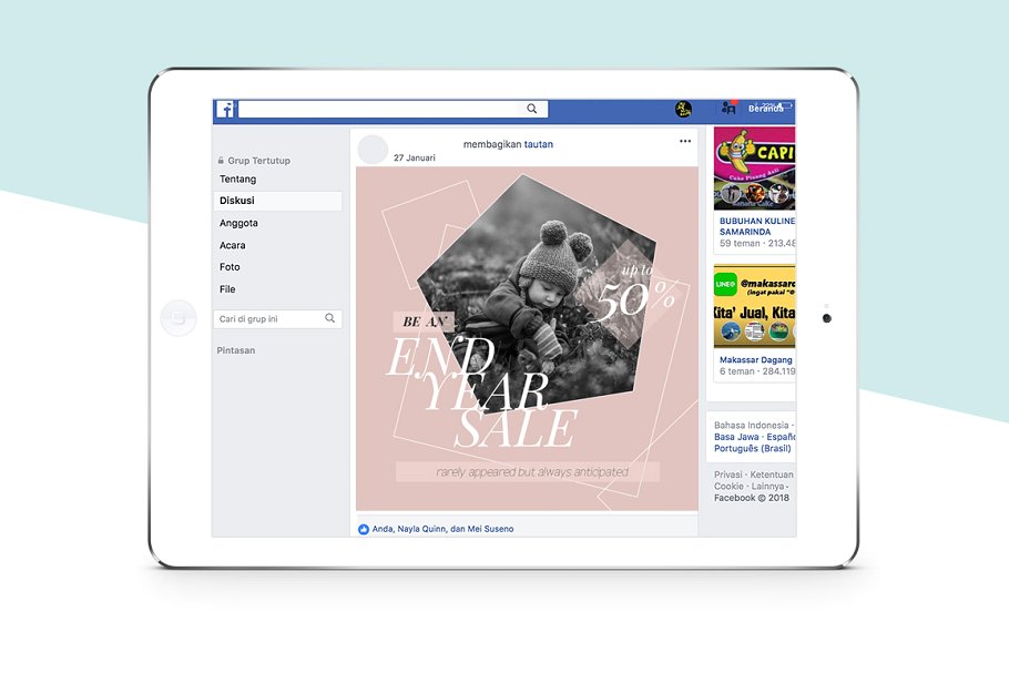 婴幼主题社交媒体贴图模板16设计网精选 Purposh, Social Media Template Promo插图(6)