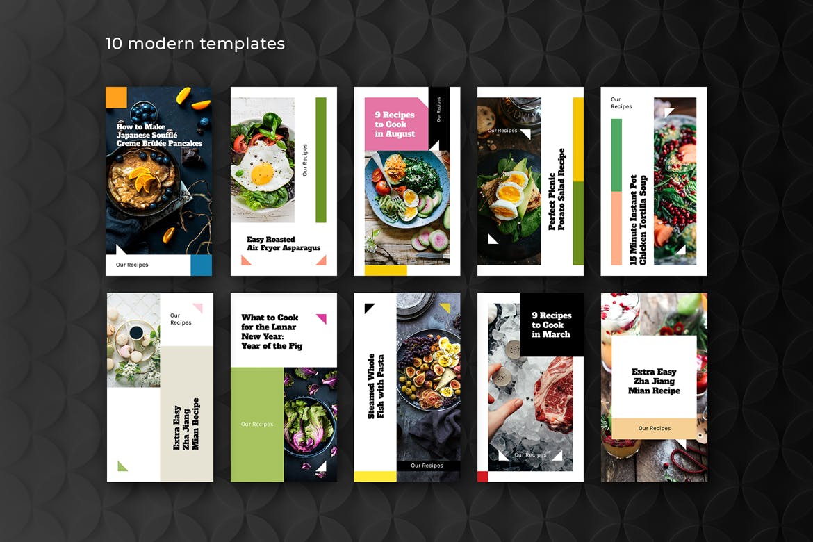 高端餐厅社交媒体新媒体宣传推广设计素材 Instagram Stories Kit (Vol.29)插图(1)