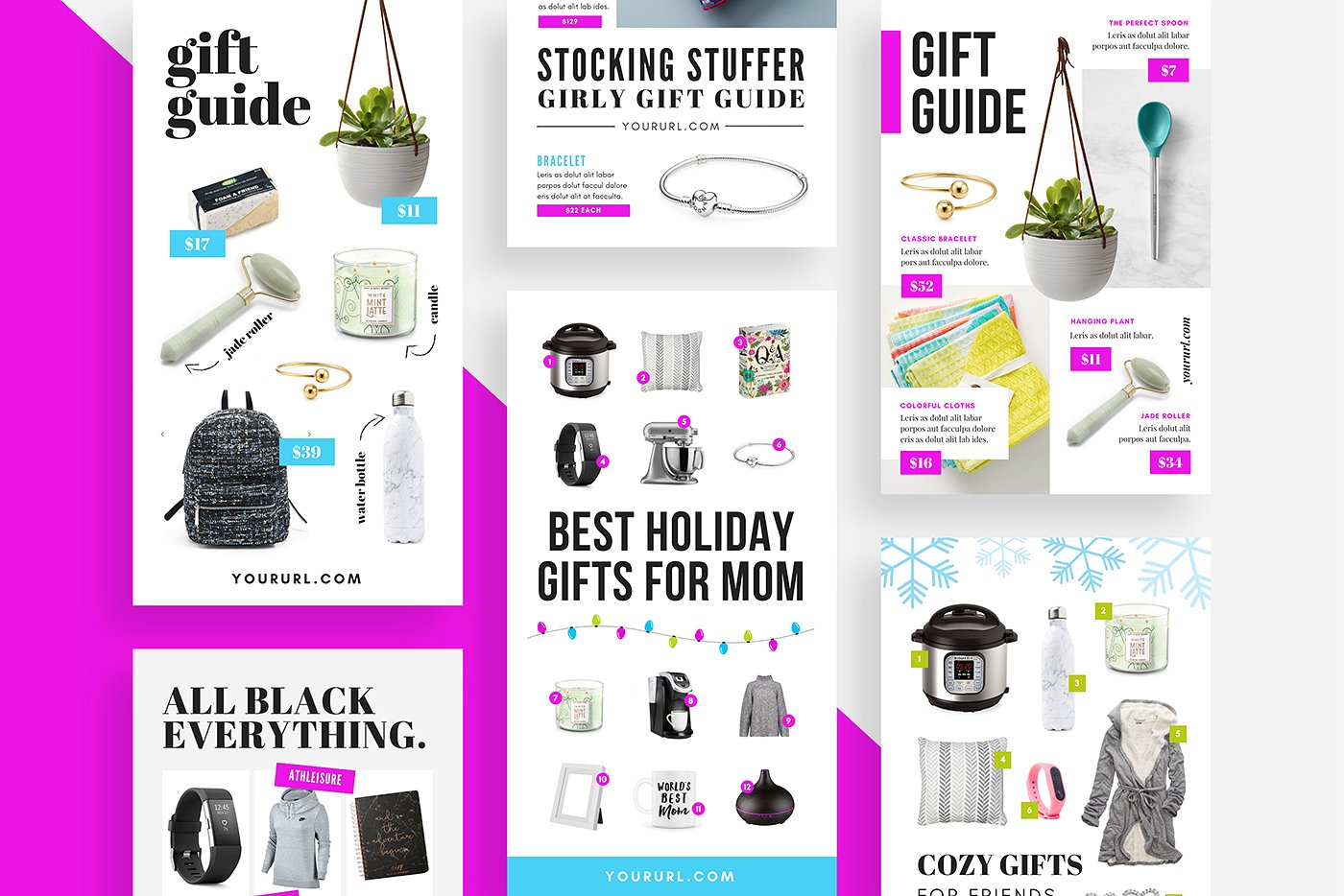 礼品指南社交媒体模板素材库精选 Gift Guide Pinterest Templates [psd]插图(3)