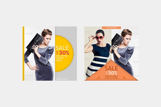 服装销售社交广告促销方形设计模板素材库精选 Square Promotional Template插图(4)