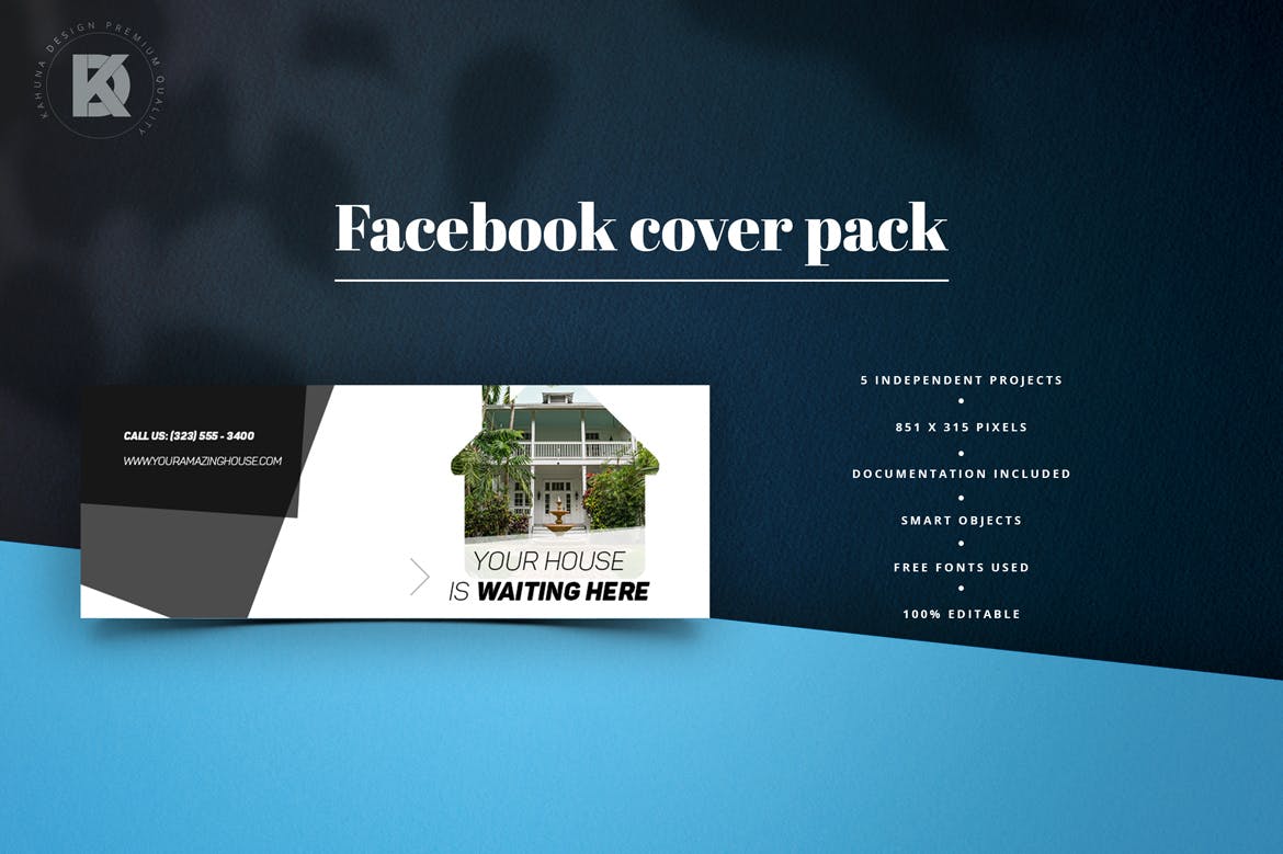 房地产商社交推广Facebook主页封面设计模板素材库精选 Real Estate Facebook Cover插图(3)