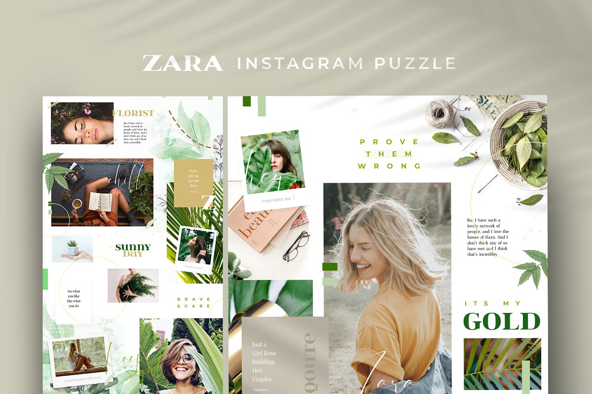 独特优雅的Instagram社交媒体拼图模板普贤居精选 Zara – Instagram puzzle [psd]插图