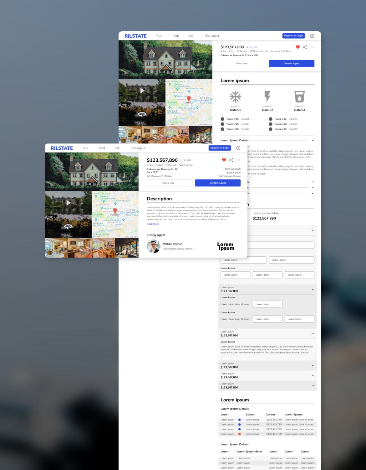 房地产租赁销售网站设计HTML模板素材库精选 RILSTATE – Real Estate Homepage Template插图(4)