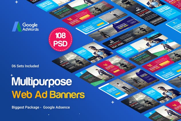 108个多用途网站Banner普贤居精选广告模板 Multipurpose Banners Ad – 108PSD [ 06 Sets ]插图(1)