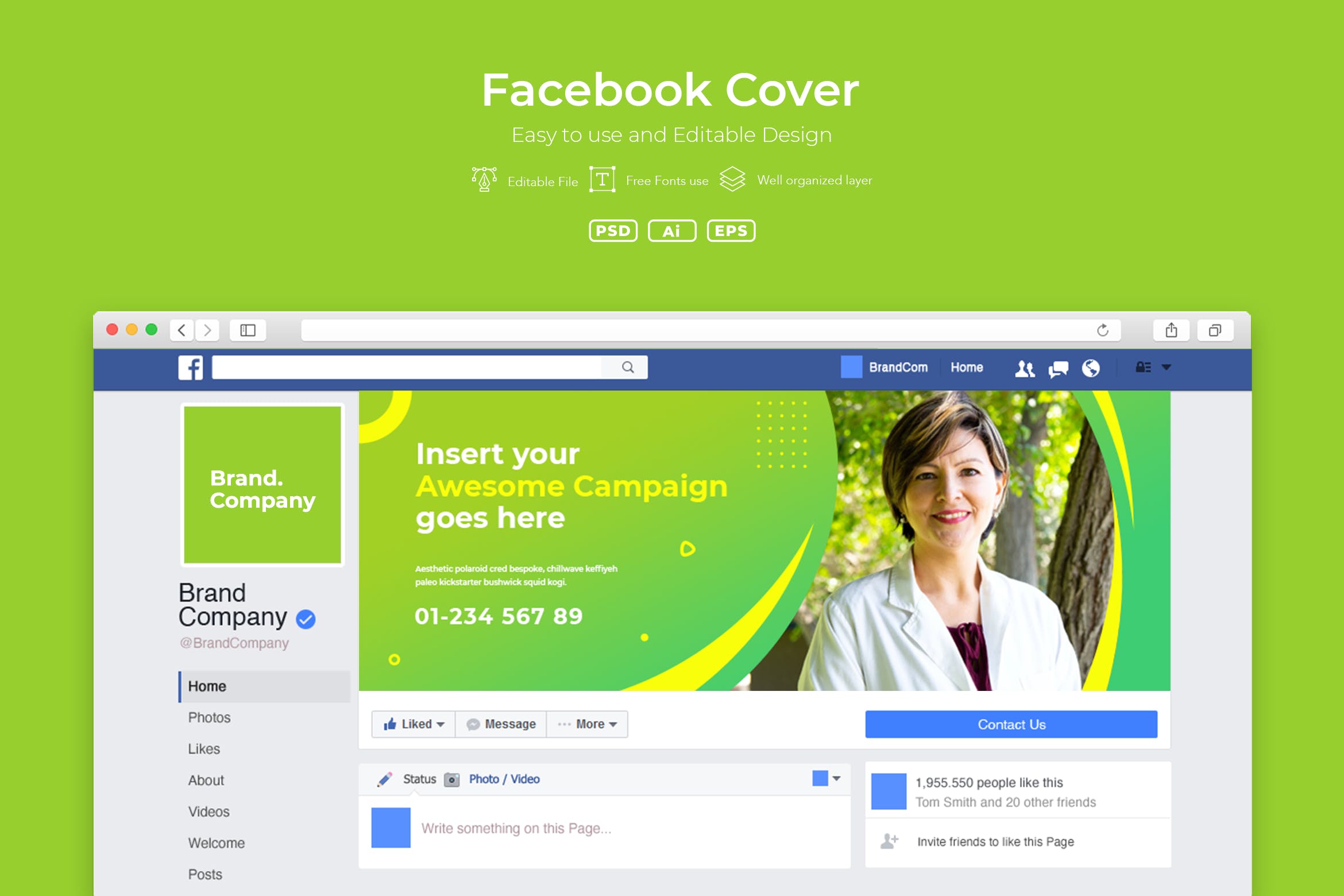 企业Facebook账号主页封面设计模板16设计网精选v2.2 ADL Facebook Cover.v2.2插图