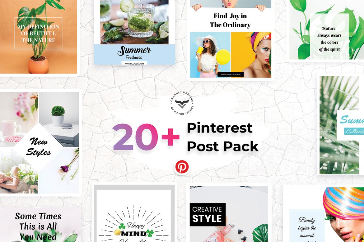 20+Pinterest社交网站文章配图设计模板非凡图库精选 Pinterest Social Media Templates插图(1)