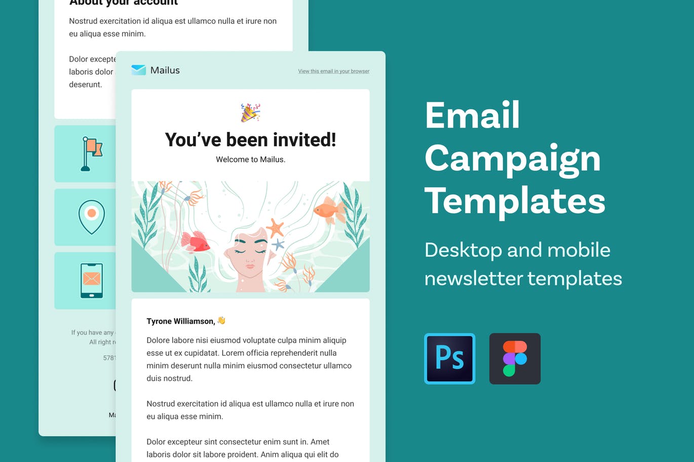注册用户信息通知&邀请主题EDM邮件模板16设计网精选 Email Templates (Profile and Welcome)插图