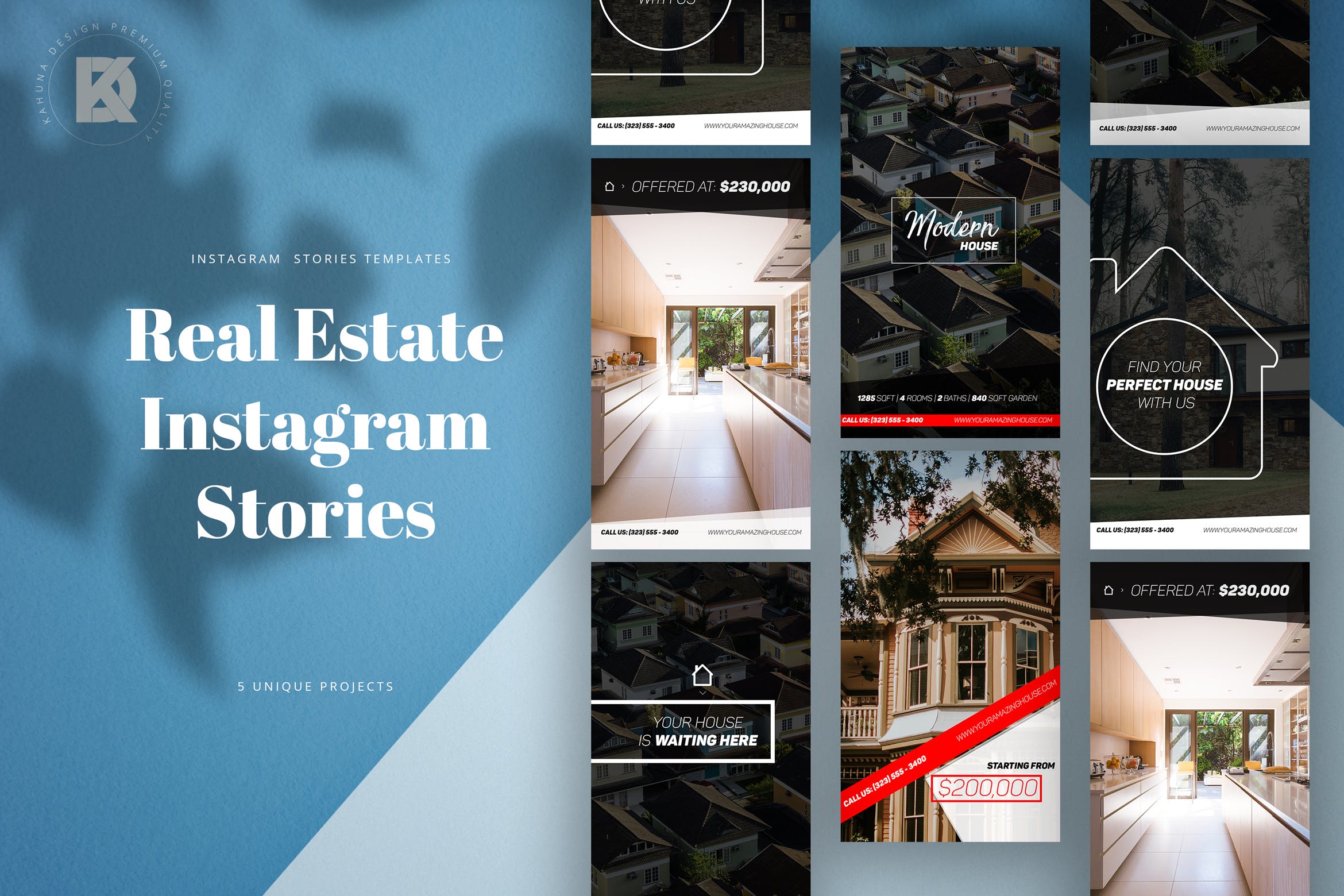 房地产经纪人社交媒体推广设计素材 Real Estate Instagram Stories插图