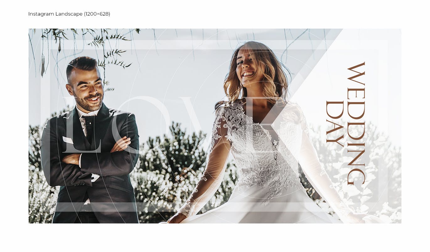 婚礼邀请函电子版社交媒体新媒体设计素材 Wedding Day Social Media Kit插图(5)