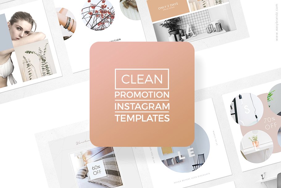 简约风格Instagram促销模板素材库精选 Instagram Promotion Clean Templates插图