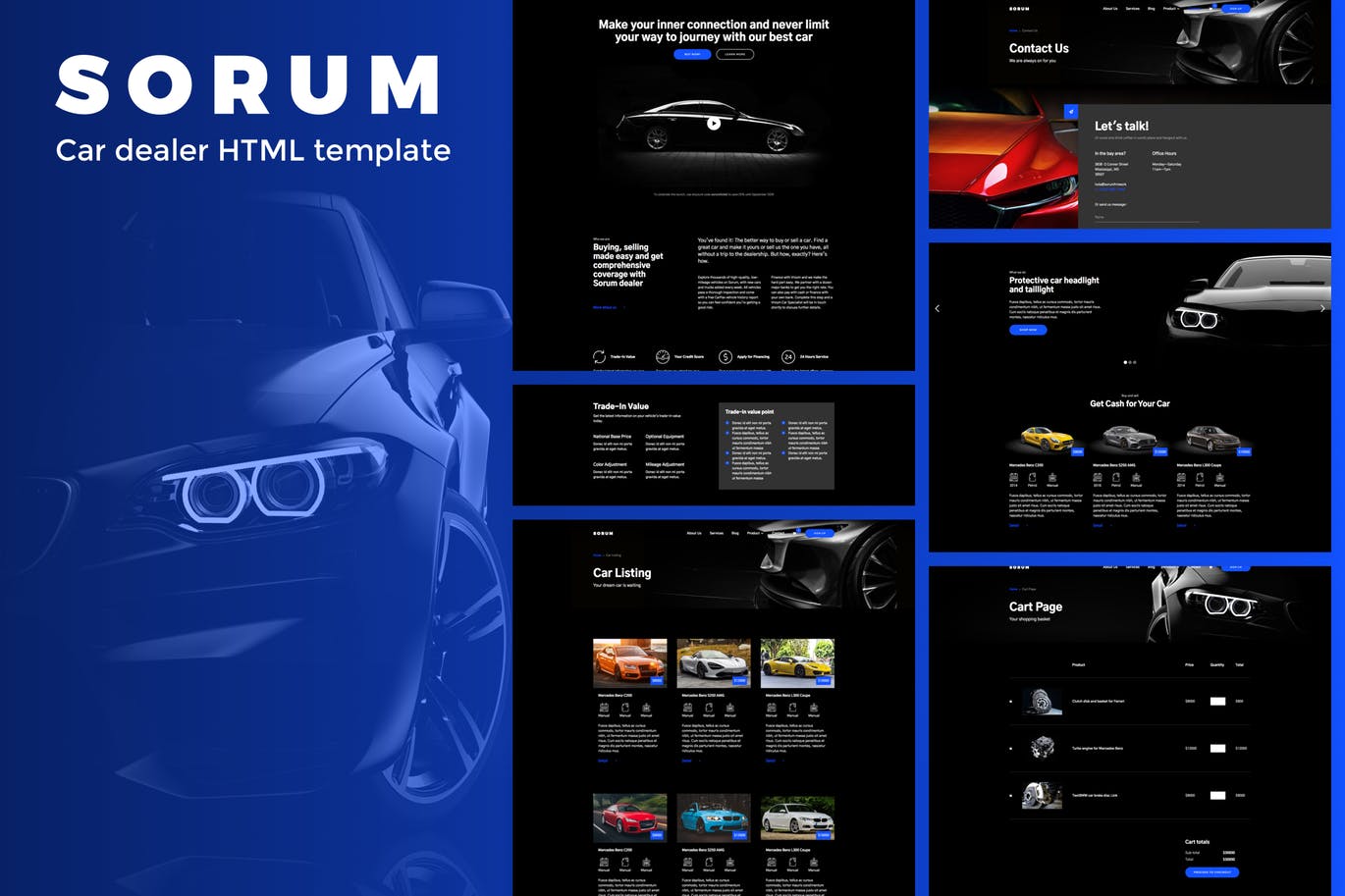 汽车4S经销商/汽车品牌官网HTML模板素材库精选 Sorum – Car Dealer HTML Template插图