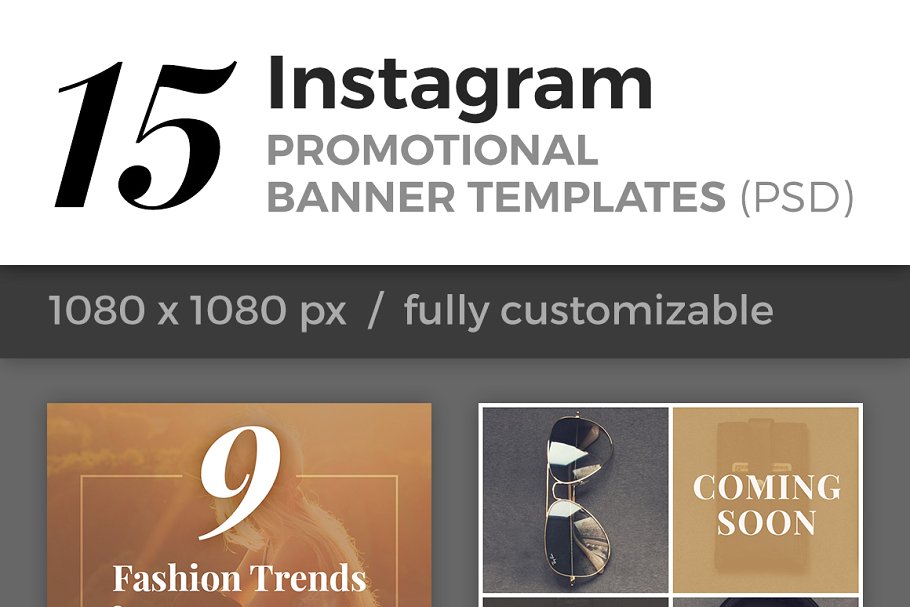 15个时尚北欧风横幅模板16图库精选(PSD) 15 Instagram Banner Templates (PSD)插图(6)