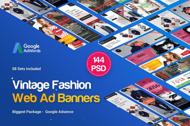 144个时尚行业主题Banner非凡图库精选广告模板 Fashion Banner Ads – 144 PSD [08 Sets]插图(1)