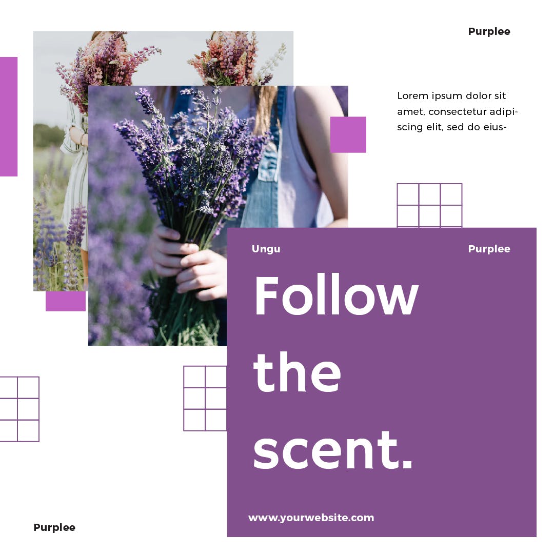 薰衣草配色社交媒体广告Banner图设计模板16设计网精选 Lavender Social Media Banners插图(3)
