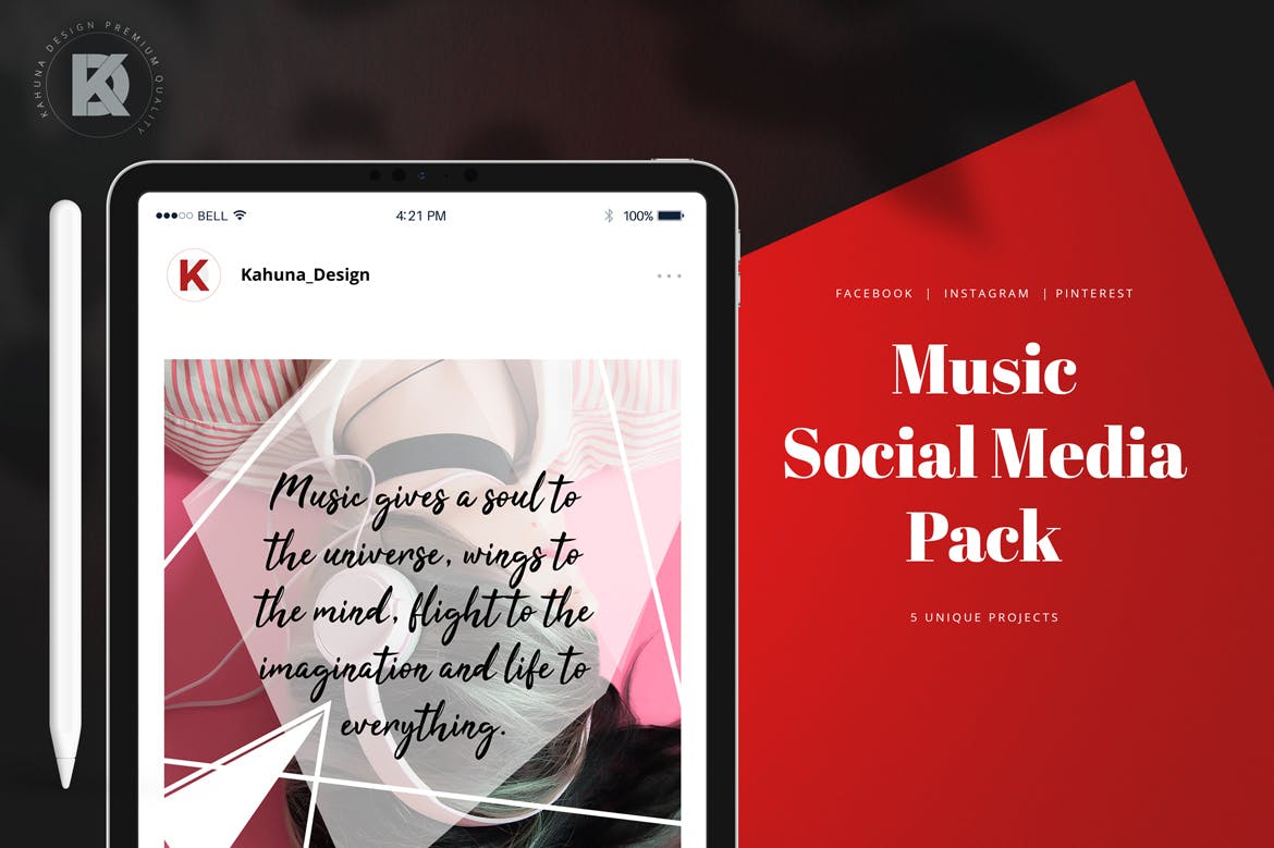 音乐活动/音乐节主题社交媒体新媒体设计素材 Music Social Media Pack插图(1)